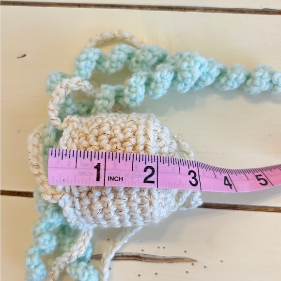 Crochet Hanging Plant Green Boho Home Decor Handmade - Picture 6 of 7